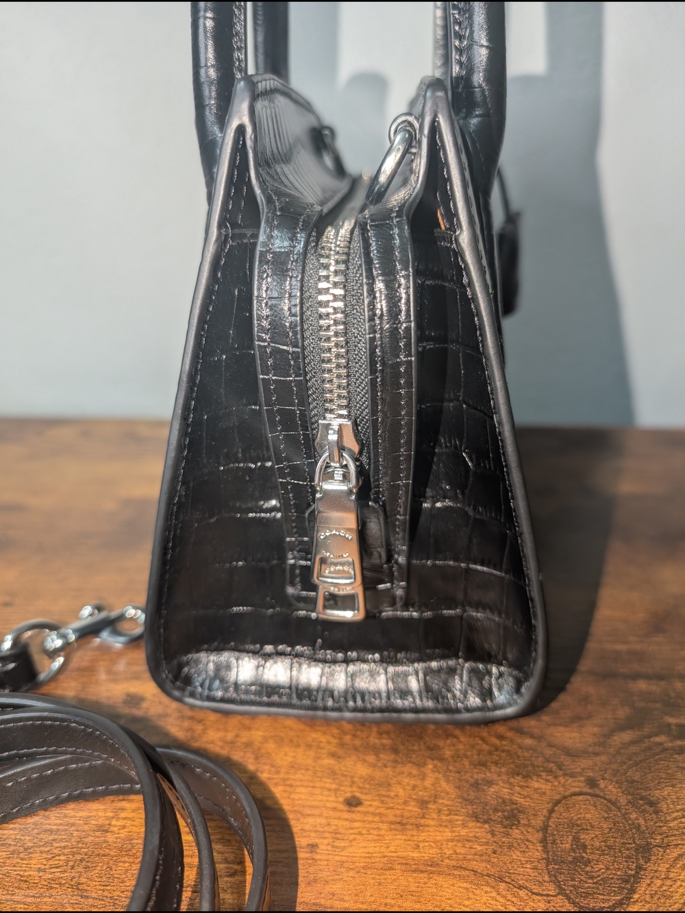 NWOT Coach Andrea Mini Croc-embossed Bag - Picture 7 of 8